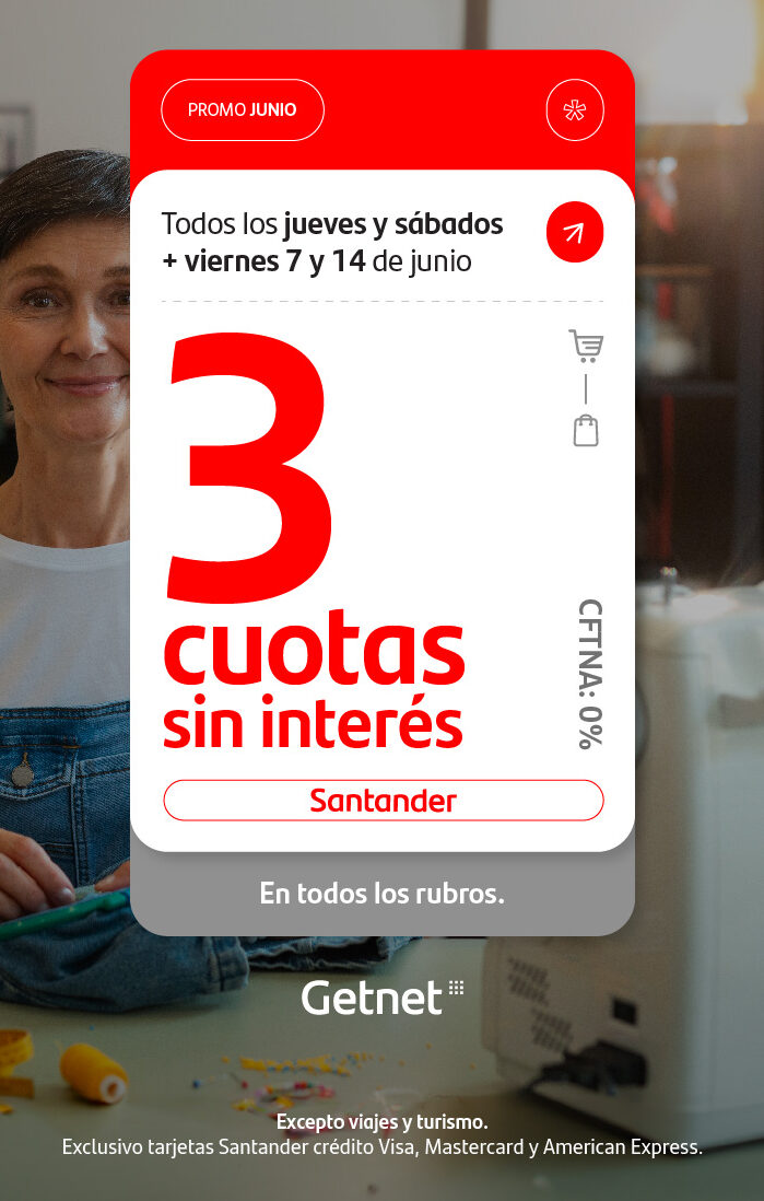 Abertecno - Banco Santander - Promoción 3 cuotas sin interés - Jueves y Sábados de Junio 2024